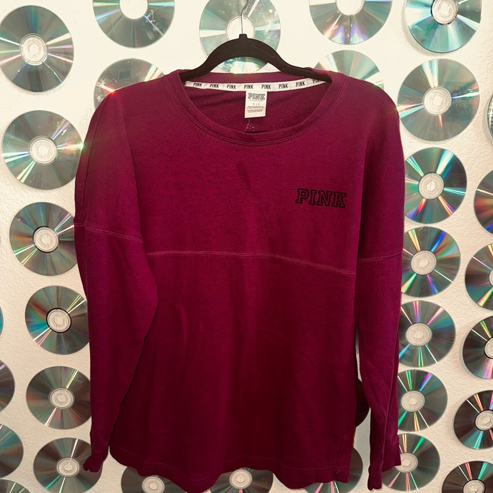 Victoria's Secret Pink Long Sleeve Tee - Burgundy